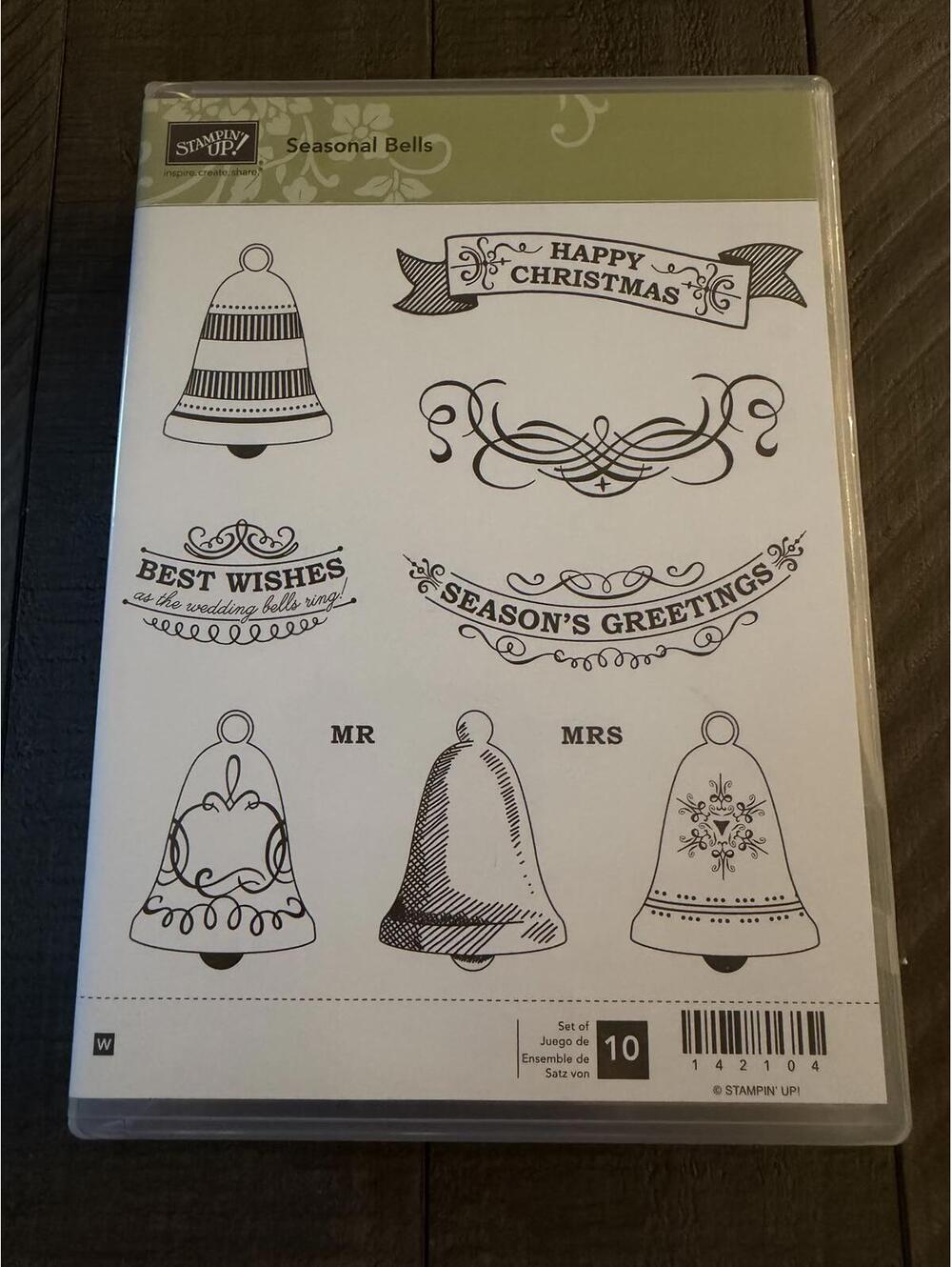 Stampin’ Up Seasonal Bells wood block rubber stamp set